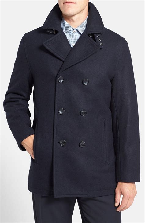 michael kors peacoat mens|michael kors double breasted coat.